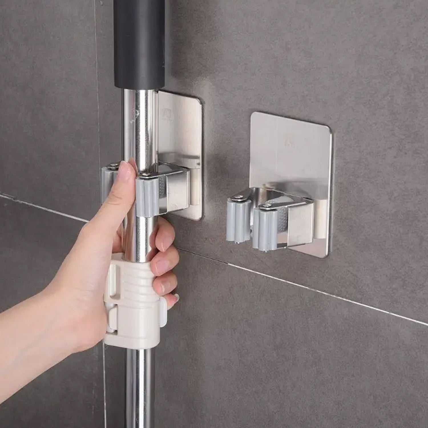 1704 Stainless Steel Mop Broom Holder Organizer, With Glue 6gm Adhesive Wall Mounted Mop Organizer Storage Rack Clip Heavy Duty Broom Hanger for Laundry Room Garden Tool Holder Bathroom Accessories (1 Pc) 1704 Stainless Steel Mop Broom Holder Organizer, With Glue 6gm Adhesive Wall Mounted Mop Organizer Storage Rack Clip Heavy Duty Broom Hanger for Laundry Room Garden Tool Holder Bathroom Accessories (1 Pc)